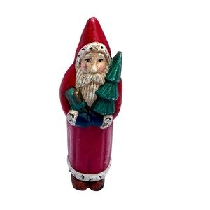 Vintage Y2K Midwest Cannon Falls 4.5" Cast Iron Santa Door Stop 1" Wedge Stopper